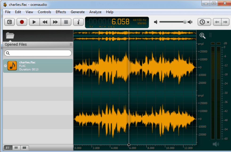 Ocenaudio screenshot