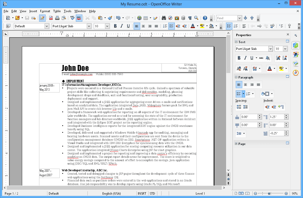 Apache OpenOffice screenshot