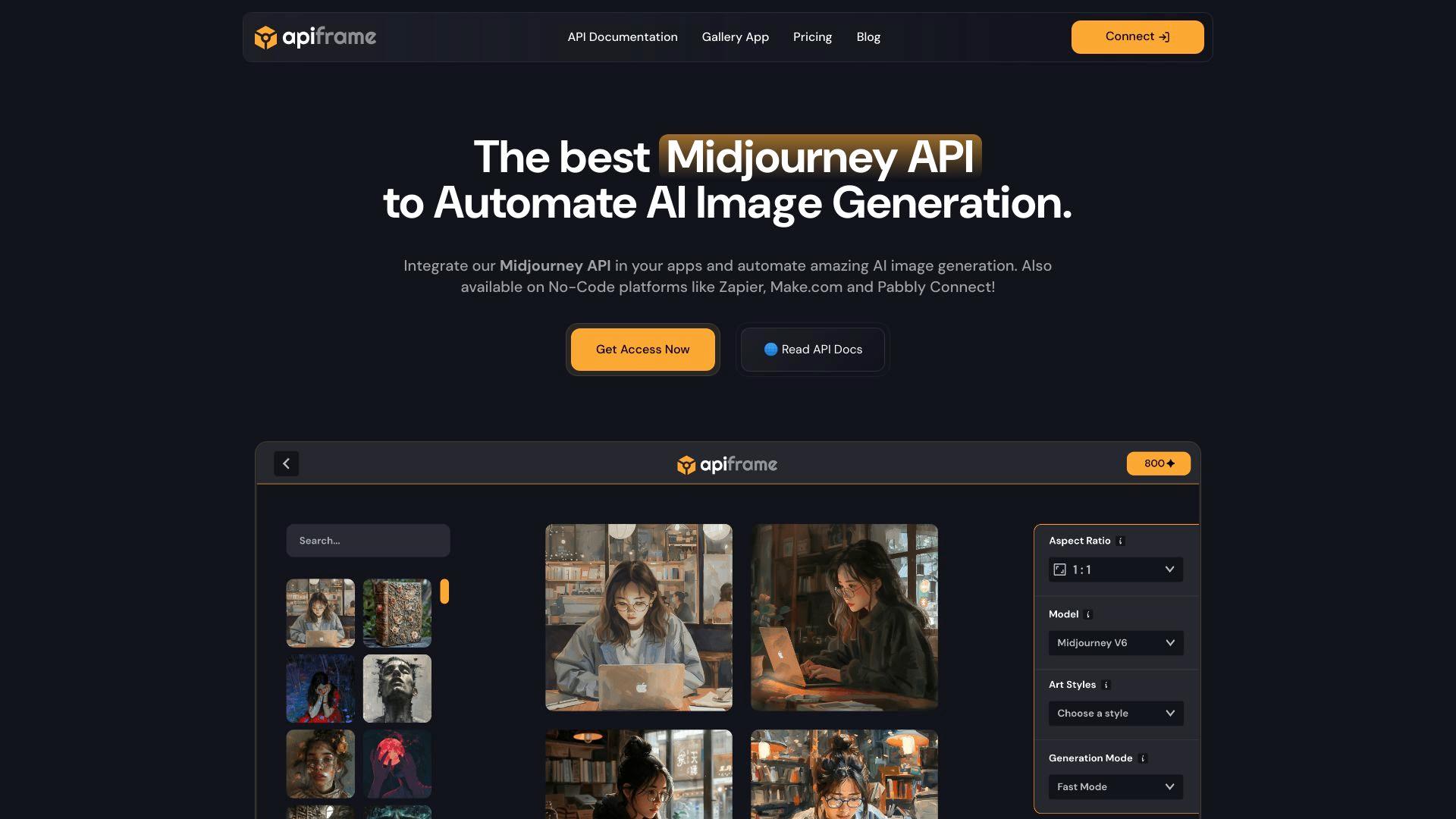 Midjourney API by APIFRAME screenshot