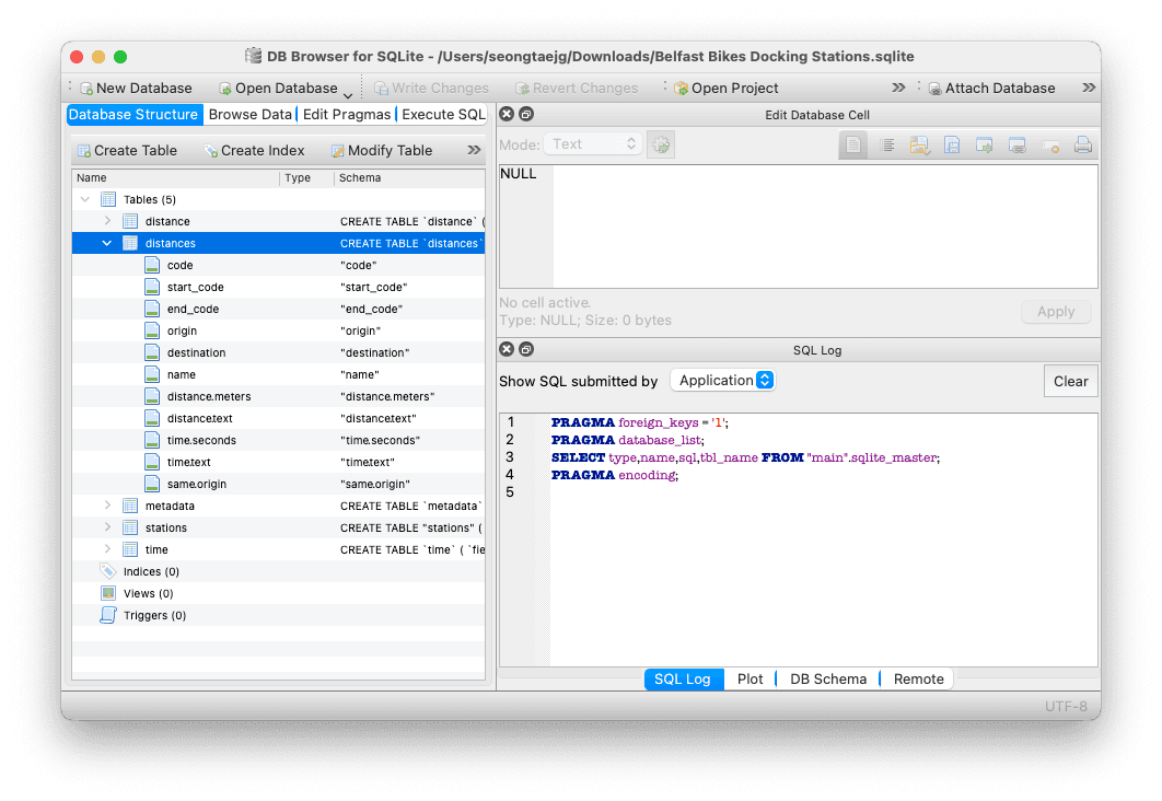 SQLite Browser screenshot